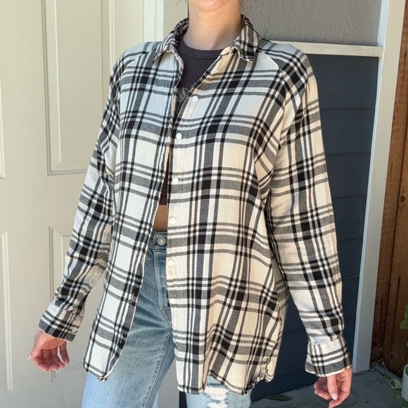 ASOS 100% Cotton Oversized Lightweight Plaid Shirt - Picture 4 of 10